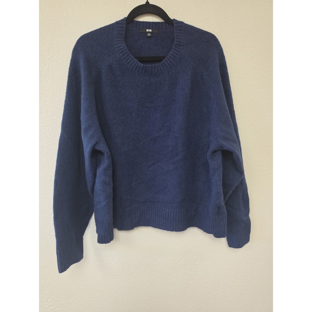 Uniqlo Women XL Blue Crew Neck Pullover Sweater Long Sleeve Knit Top